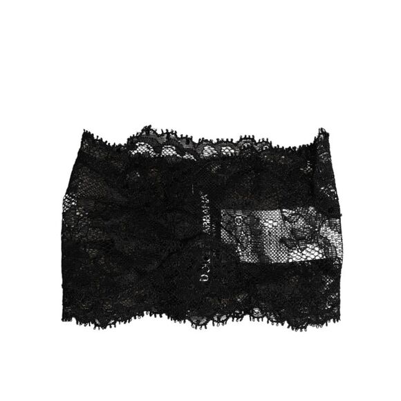 Dolce & Gabbana Black Lace Bandeau Bustier Top Sheer Stretch Women's Underwear